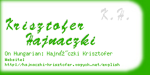 krisztofer hajnaczki business card